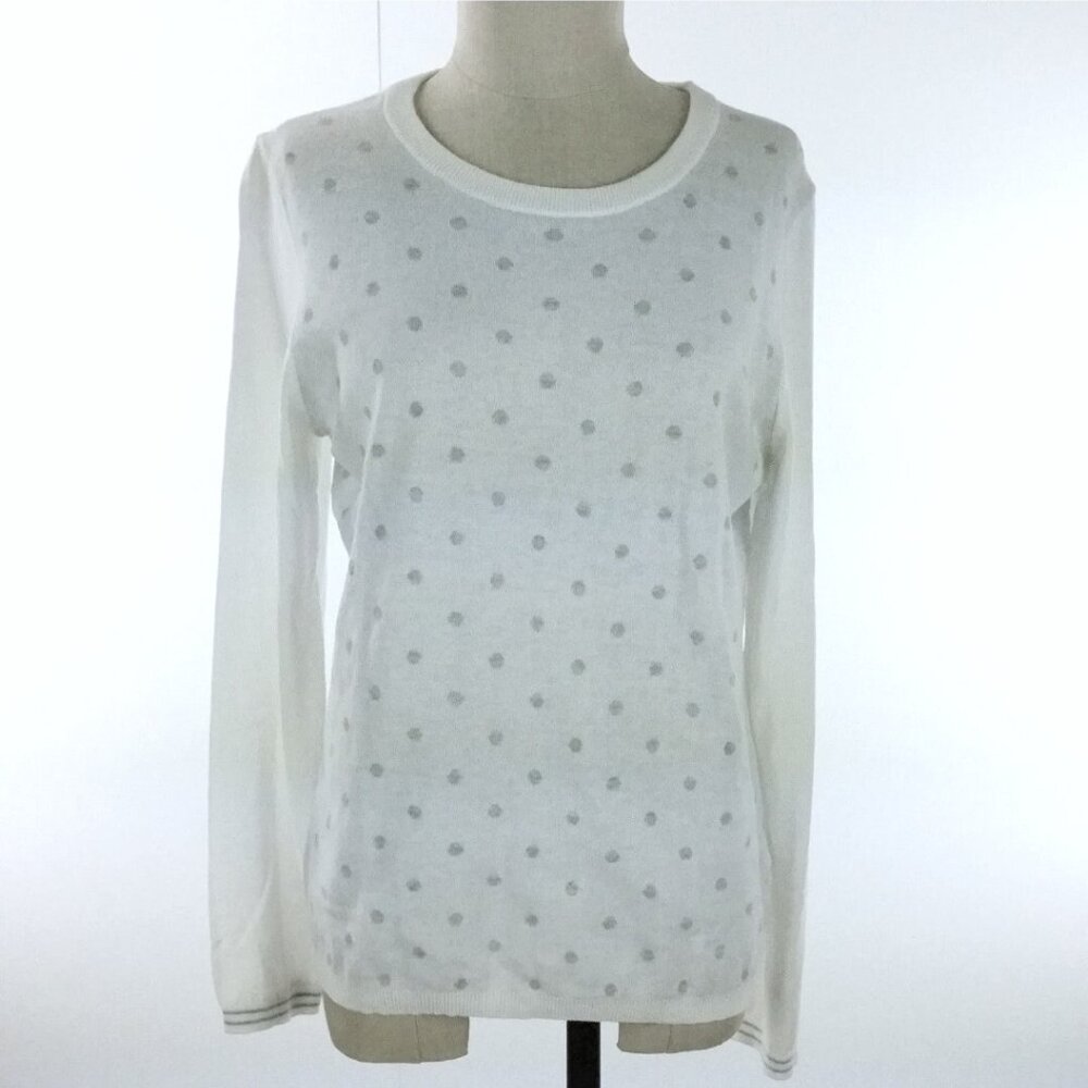 Tommy Hilfiger women crew neck long sleeve sweater white polka-dot M